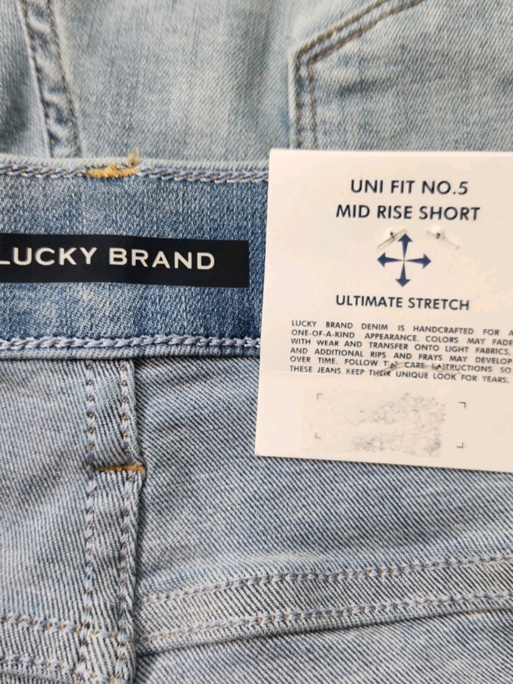 Lucky Brand Women's Shorts Size 5 33/35 Mid-Rise Blue Jean Shorts Stretch 04 - Picture 4 of 11